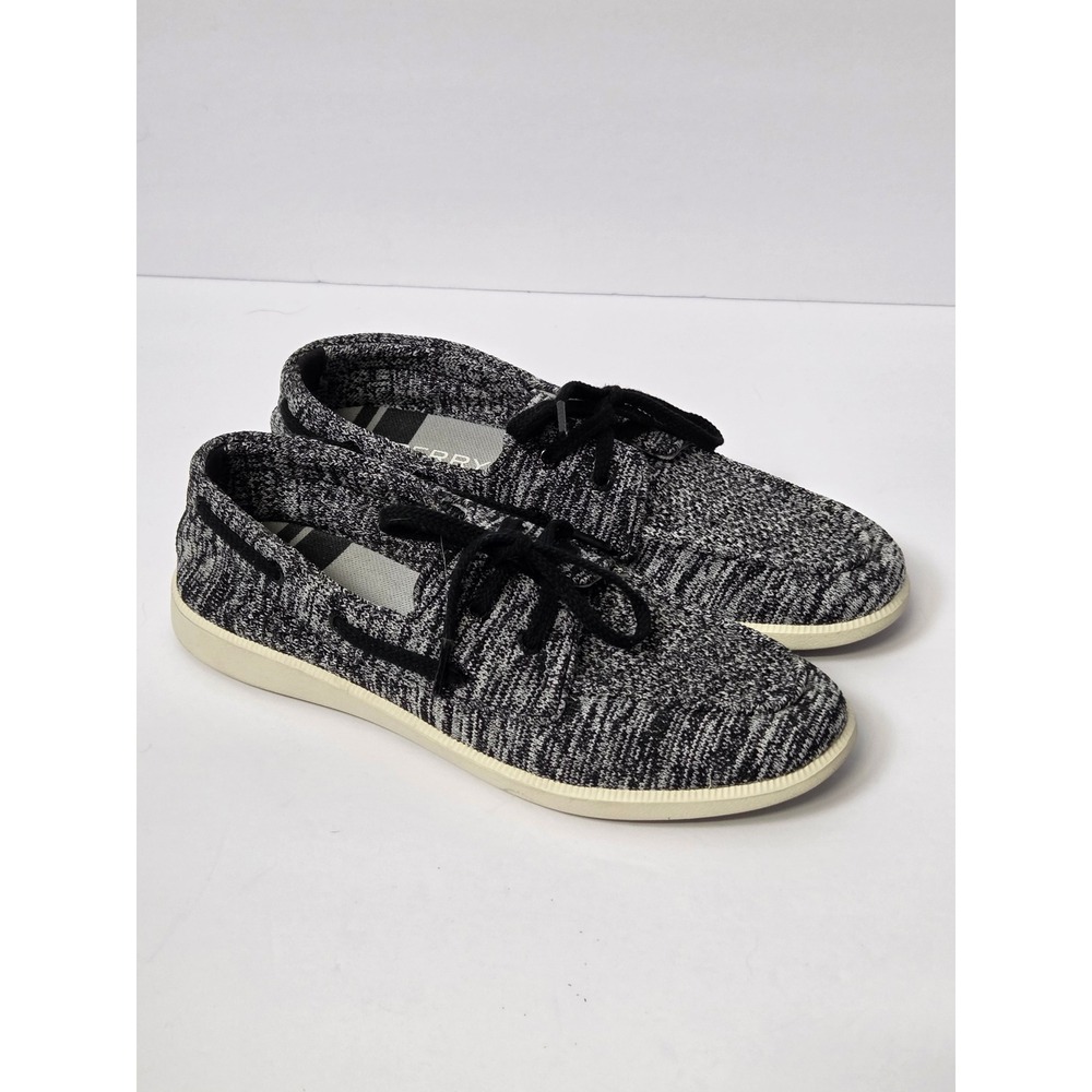 Sperry Top-Sider Women's Oasis Dock Knit Size 7.5 Boat Shoes Black White